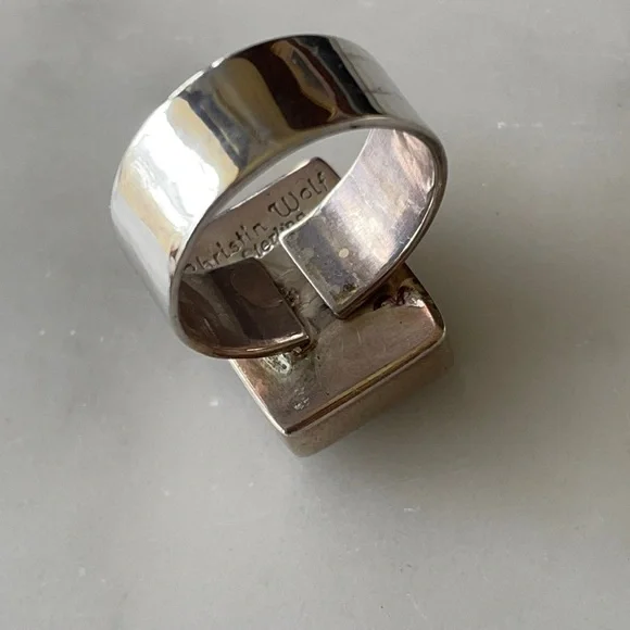 Vintage Christin Wolf Onyx Ring - Picture 4 of 13